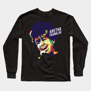 Aretha Franklin on WPAP Art Long Sleeve T-Shirt